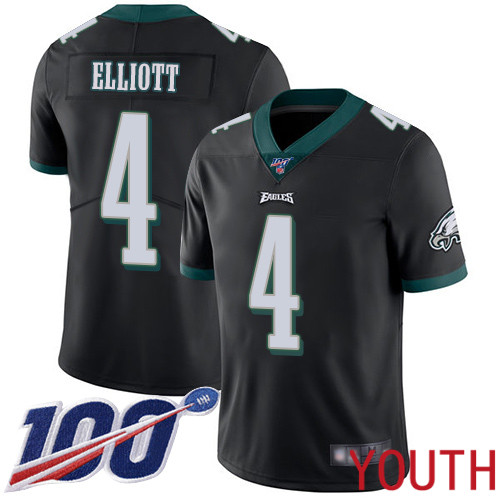 Youth Philadelphia Eagles #4 Jake Elliott Black Alternate Vapor Untouchable NFL Jersey Limited Player Season->youth nfl jersey->Youth Jersey